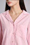 I1000Axpn440 Pink Oversized Pajama Collar Linen Blend Long Sleeve Pink Shirt - 7