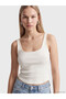 Vizyon New Season White Square Collar Lace Detailed Women's Undershirt
