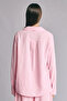I1000Axpn440 Pink Oversized Pajama Collar Linen Blend Long Sleeve Pink Shirt - 8