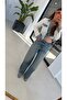 Stitched Lightweight Balloon Cut Jean Blue - 3