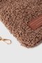 Women's tan faux fur shoulder strap cell phone bag - 3
