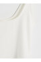 Vizyon New Season White Square Collar Lace Detailed Women's Undershirt - 6