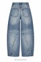 Stitched Lightweight Balloon Cut Jean Blue - 5