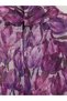 Vizyon New Season Purple Stand Collar Floral Tie-Up Blouse - 4