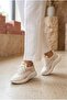 Women's High-Sole Walking Shoes with Stone Detail - 5