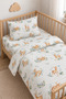 Mother's Side - Park Bed Baby Sleeping Set 3 Pieces – Fiber Double-Sided Printed Blanket, Elastic Sheet and Pillowcase (60X120-70X110-70X120) Suitable for Bed Sizes - 3