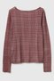 Women's Dusty Rose Viscose and Cashmere Blend Slim Fit Long Sleeve T-Shirt - 4