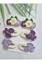 Handmade Knitted Hair Accessories Mixed Set of 6 Snap Clips (Suitable for All Age Groups) - 2