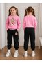 Girl's Tracksuit Set Crew Neck Sweatshirt Top and Bottom Set 3 Threaded Yarns Winter Style