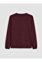 Özmarka New Season Burgundy Tie-Neck Embroidered Gathered Blouse - 3
