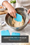 3-Piece Dough Cutter, Scraper and Cake Decorator Set Blue Plastic Shaper - 5