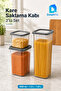 Square Storage Container Set of 3 Black 650-1300-1900 ml - 2