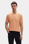Ds Damat Regular Fit Red/Apricot/Light Turquoise Pique Textured 100% Cotton Polo Neck T-Shirt - 3