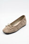 Hulen bow hidden heel square toe women's ballerina mink suede - 4