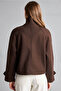 Buttoned Long Sleeve Double Breasted Brown Women's Coat H1536Ax/Bn601 - 6