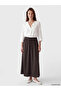 Lcw Grace Brown Flared Skirt with Elastic Waist