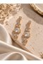 Xuping Rose Color Zircon Stone Geometric Dangle Earrings - 3