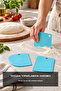 3-Piece Dough Cutter, Scraper and Cake Decorator Set Blue Plastic Shaper - 4