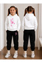 Girl's Tracksuit Set Hooded Sweatshirt Top and Bottom Set 3 Thread Threaded Winter Wear