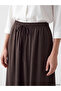 Lcw Grace Brown Flared Skirt with Elastic Waist - 3