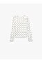 Cotton Long Sleeve Crew Neck Polka Dot T-Shirt - 4