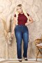 Pipe Leg Comfortable Fit Lycra Women's Plus Size Jeans - 5