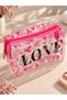 Transparent Pink Patterned Makeup Bag - 5