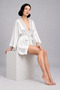 Women's Collar Lace Detailed Spanish Style Short Dressing Gown - 4