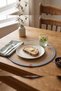 2 Pieces 35cm Round Blue Striped American Service Straw Jute Knitted Plate Set - 6