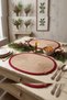 2-Piece Oval Jute Placemat Set - Red Striped Christmas Wicker Placemat Set 40X30 cm - 3