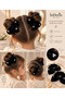 Stone Detailed Black Velvet Scrunchie Hair Tie - 5