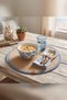 2 Pieces 35cm Round Blue Striped American Service Straw Jute Knitted Plate Set