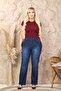 Pipe Leg Comfortable Fit Lycra Women's Plus Size Jeans - 3