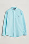 Mens Blue Classic Fit Garment Dyed Oxford Shirt - 4