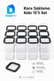 Square Storage Container Set of 12 Black 1900 ml 11 × 11 × 24.5 cm