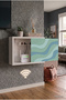 Quality Minimalist Wooden Sliding Door Modem Storage Cabinet Cable Organizer Router Hider