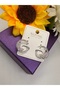 Zircon Stone Silver Color Butterfly Figure Rotating Model Steel Earrings - 4