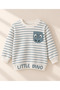 White Blue Striped Dino Pocket Boys' Seasonal 2-Piece Set 9 Months-24 Months - 2