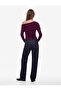 Viscose Blended Long Sleeve Off-Shoulder Blouse - 4