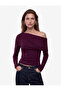 Viscose Blended Long Sleeve Off-Shoulder Blouse - 3