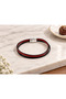 Sarvello Duotone Black Red Leather Men's Bracelet - Thin Double Stripe Design - 2