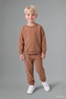 H5617A5Bg704 Beige Long Sleeve Sweatshirt Elastic Waisted Tracksuit Bottoms 2-Piece Set Baby Boy