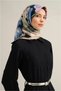 Sura Silk Scarf 9318-05 Navy Blue Mixed Pattern - 5