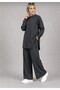 Pique Fabric Hijab Double Set with Striped Stitching Detail - 2