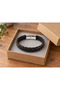 Navello Darkplait Khaki Leather Men's Bracelet - Wide Double Braided Textured Design - 2