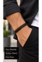 Navello Darkplait Khaki Leather Men's Bracelet - Wide Double Braided Textured Design