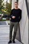 Regular Fit Straight Leg Tie-Up Trousers Men's Pants 6843700