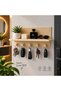 5-Hook Wall-Mounted Key Holder and Decorative Shelf - Multi-Purpose Entryway Organizer - 3