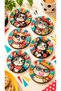 Retro Pop Art Cat Themed Set of 6 Wooden Mdf Coasters – 10 Cm, Pop Art Series - 5