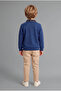 I1943A5In176 Indigo Plaid Polo Collar Long Sleeve Top Wide Cut Bottom 2-Piece Set Baby Boy - 5